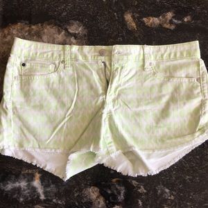 Gap Lime and White Cut Off Shorts